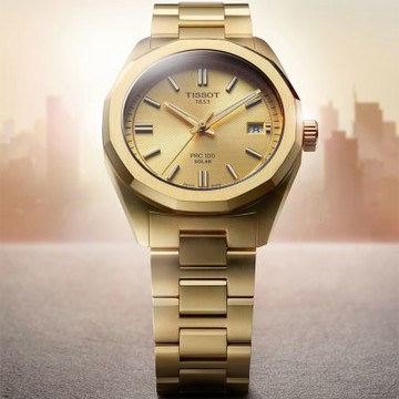 TISSOT天梭 官方授權 PRC 100系列 12邊形錶圈 太陽能腕錶 推薦 送禮 畢業禮物 34mm/T1518223302100