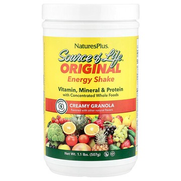 NaturesPlus, Source of Life®，原創能量奶昔，奶油格蘭諾拉麥片，1.1 磅（507 克）