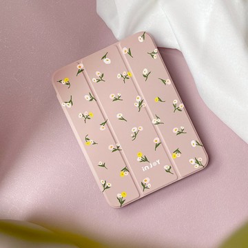 iPad case 12.9/Air5/iPad 9/mini7 迷人小圓花 附筆槽平板保護套