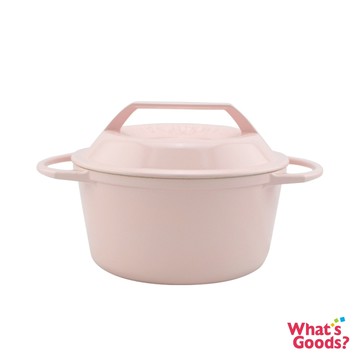 廠商配送  【日本燕子鍋】不鏽鋼深型22cm琺瑯鍋22公分(蜜桃粉)