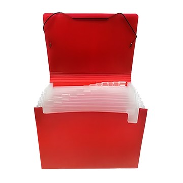 HFPWP 超聯捷 環保無毒大開口收納 13層風琴夾 A4  紅色  1個