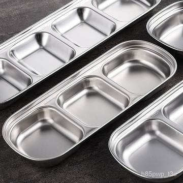 🔥臺灣24H🔥304不銹鋼韓式味碟金色蘸料碟火鍋調料碟醬料碟烤肉餐具兩格三格 BXXR