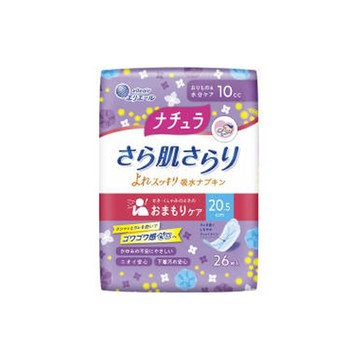 Daio Paper Natura慢性皮膚清爽水吸收餐巾20.5厘米長10cc（26件）