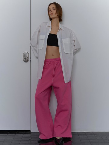LINE 2WAY JOGGER PANTS [PINK]