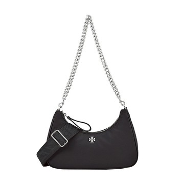 [平輸版] 【TORY BURCH】MERCER 尼龍拉鍊斜背/兩用包(黑)真品平輸