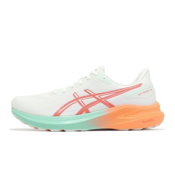 Asics 慢跑鞋 GT-1000 13 男鞋 白 橘 紅 支撐 回彈 運動鞋 亞瑟士 1011B858101