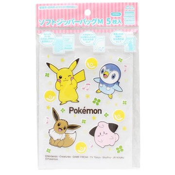 小禮堂 寶可夢 透明直式夾鏈袋5入組 M (銅板小物)