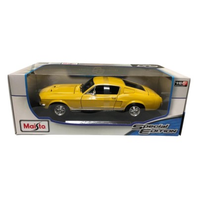 ミニカー 1/18 1967 Ford Mustang GTA Fastback Yellow maisto【全国送料無料】 フォード マスタング  黄色 マイスト ミニカー クラシック ポニーカー マッスル | LINEショッピング