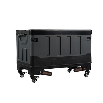 荷生活 汽車後備箱折箱收納箱 附萬向輪木質折疊餐桌-1入