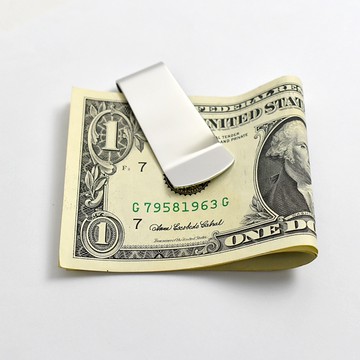 鈔票夾 全素面銀色鋼製收納式錢夾【NL225】