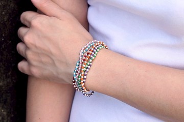 多色手鍊夏季串珠手鍊鏈銀