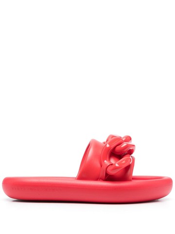 Stella McCartney - Air chain-embellished slides - women - Polyurethane/Rubber/Polyurethane/Polyester/Polyester - 36 - Red