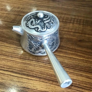 仿古純銅龍鳳側壺家居裝飾工藝品銅手把龍水壺客廳辦公室桌面擺件