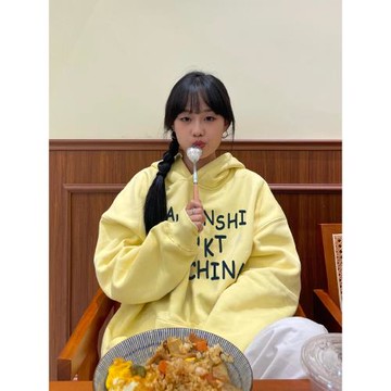 100%純棉美式復古字母連帽衛衣女2025新款設計感小眾慵懶chic外套