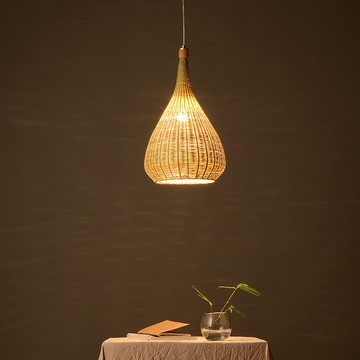 竹編蒲瓜型吊燈 中式田園燈籠辦公茶室客廳吊燈 鳥籠燈籠餐廳吊燈