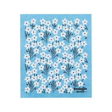 DANICA 加拿大 Ecologie瑞典環保抹布(藍天雛菊) / 洗碗布 廚房抹布 擦拭布 環保材質抹布 可機洗 洗碗機可洗
