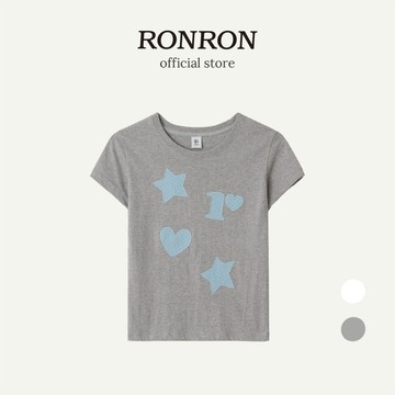 [RONRON] Figure Shape Applique T Shirt / 2色任選 韓國官方直送