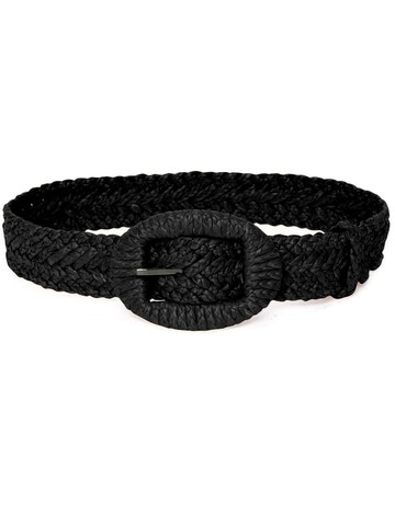 Altuzarra - buckle-fastening raffia belt - women - Calf Leather/Raffia - L - Black