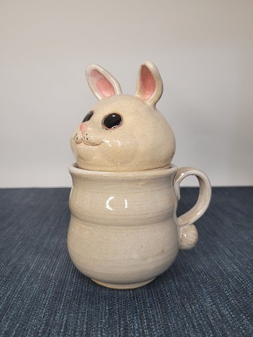 祥兔招財蹦蹦來-白兔馬克杯
