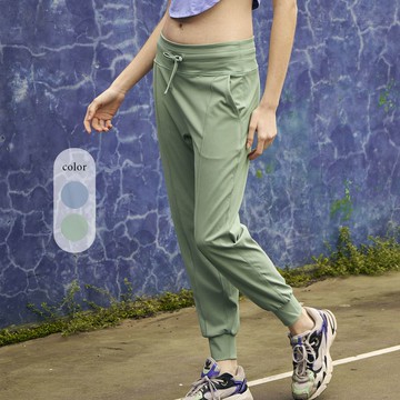 元動力 寬鬆高腰抽繩束口瑜珈褲(兩色；S-L)4241296801