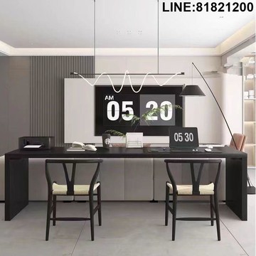 免運 公司貨附發票 速發 長桌 桌椅組合 洽談桌椅 辦公桌椅 泡茶桌 功夫茶桌椅 大板桌 寫字桌 極簡黑色客廳雙人實木書桌家用超長沙發后靠長條桌學習桌椅組合