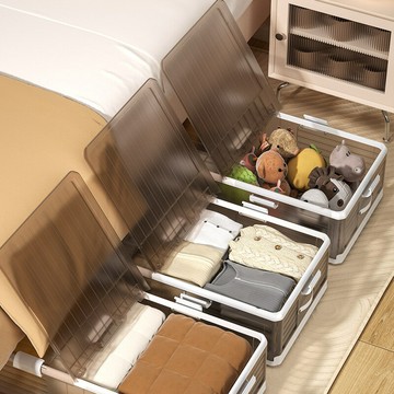 ??可開發票??免運 床底收納箱可折疊帶輪扁平整理箱家用床尾衣服儲物神器床下收納盒