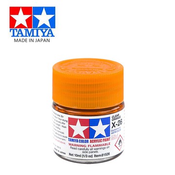 【鋼普拉】現貨 TAMIYA 田宮 X-26 X26 亮光透明橘色 分色擦拭法 水性法瑯漆 模型漆 81526 10ml