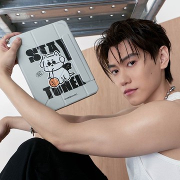 CHRISCHIU MOMO醬喝果汁強悍磁吸iPad三折/Y折保護殼