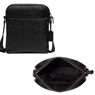 【COACH】經典立體浮雕 直立斜背包 黑色 4009