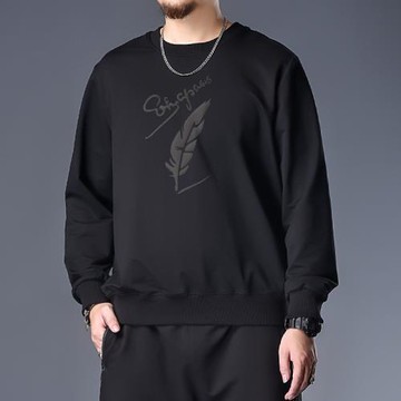 大碼衛衣男胖子男裝圓領運動上衣加肥加大春秋季男士長袖打底衫