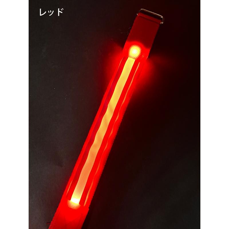 2本セット】ランニングライト 点滅 充電式 LED 2ライン反射材 アーム