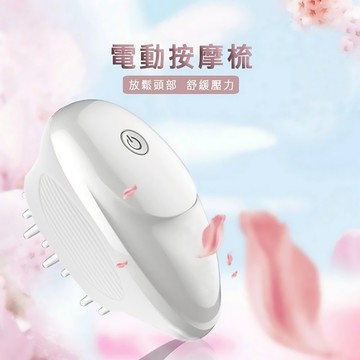Ray Fair 美好生活系列 震動頭部按摩梳 白色 (頭皮SPA 頭部按摩)