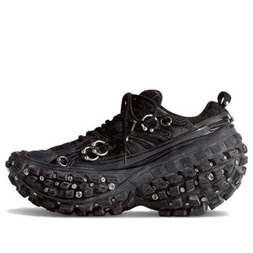 Balenciaga Bouncer Screw Sneakers 'Black Mesh and Nylon with Piercing'