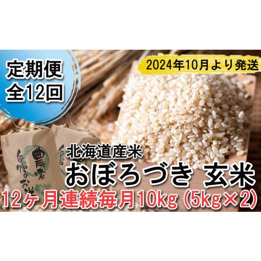 ふるさと納税 北海道 新ひだか町 ＜ 予約 定期便 全12回 ＞ 北海道産 希少米 おぼろづき 玄米 計 10kg (5kg×2) ＜2024年10月より配送＞ お米 米 こめ 北海道…