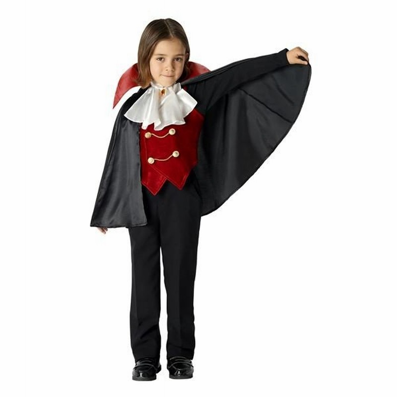 子供用 コスプレ衣装 〔ヴァンパイアボーイ 120cmサイズ〕 ジャボ ベスト マント付き ボタン仕様 ポリエステル 〔ハロウィン〕(同梱・代引不可)  通販 LINEポイント最大0.5%GET | LINEショッピング