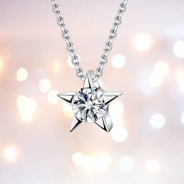 幸運之星．項鍊．五角星｜925純銀｜客製刻字