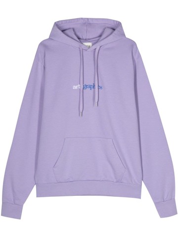 ARTE - Harmon embroidered-logo hoodie - men - Cotton - M - Purple