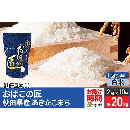 ふるさと納税 令和5年産 おばこの匠 秋田県産あきたこまち 20kg（2kg×10袋）秋田こまち お米 配送時期選べる 秋田県美郷町