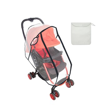 OhBabyLuxury 雙開拉鏈推車雨罩 車寬42~47cm/輕型推車適用 S  黑色  1個