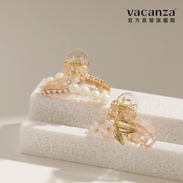 vacanza｜髮飾｜髮夾珍珠花葉鑽‧髮夾2入組 #新年飾品 #新年禮物