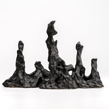 【手作孤品】陶瓷山子日式銘山擺件觀賞茶寵擺件1入