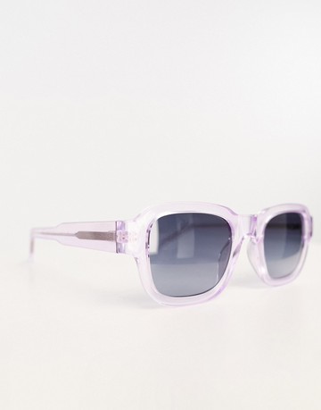 A.Kjaerbede Halo square festival sunglasses in lavender transparent-Purple