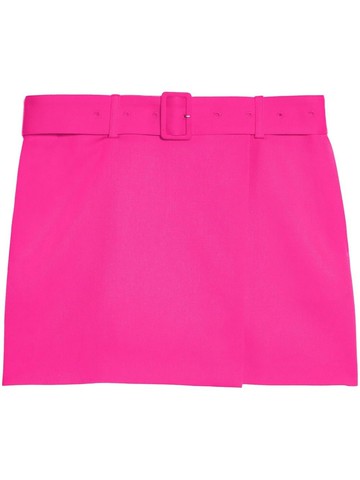 AMI Paris - belted midi skirt - women - Virgin Wool - XS - Pink