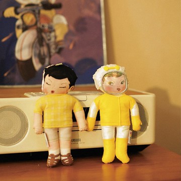 雙面小子 復古可愛娃娃 潮流玩具 掛件 科幻 迪斯科