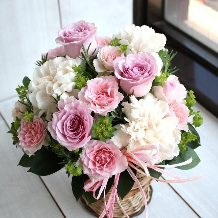 生花 フラワーアレンジメント バラとローズマリーのアレンジ 誕生日 プレゼント 花 女性 母 ギフト 退職祝い 結婚祝い 通販 Lineポイント最大0 5 Get Lineショッピング