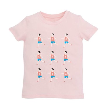 🍓小雨媽的童言童語🍓品牌童裝~MIT系列現貨夏季兒童棉質短袖T恤馬拉松T恤運動員圖案短袖上衣男女童短袖上衣