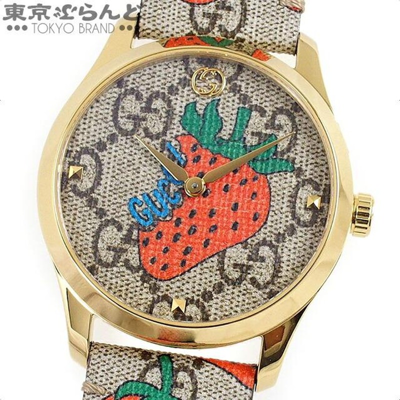 返品可 グッチ GUCCI Gタイムレス ストロベリー 時計 腕時計