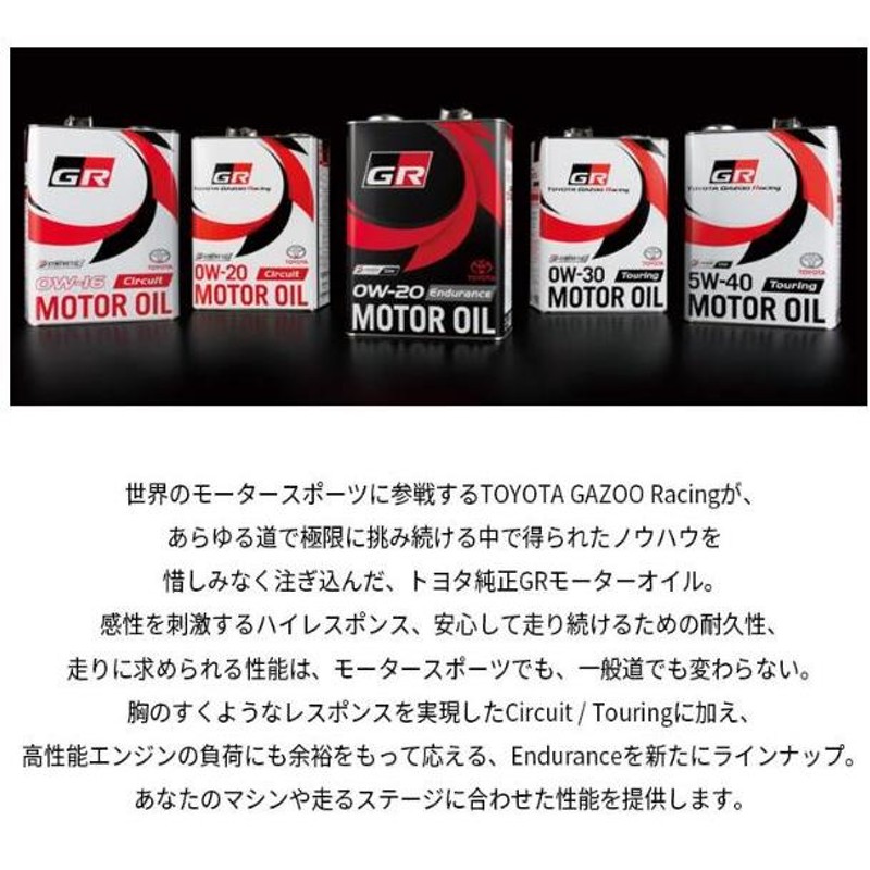 トヨタ純正 GR MOTOR OIL Endurance 0W-20 20L 缶 エンジンオイル ...