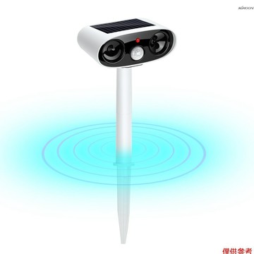 818B 太陽能驅趕器 戶外防水超音波驅鼠器動物驅趕器 LED驅鳥器趕害蟲鳥類松鼠神器 110° 8-10米 PIR傳感