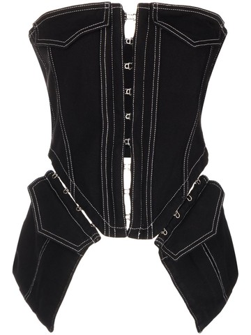 Dion Lee - pocket denim corset - women - Cotton - 16 - Black